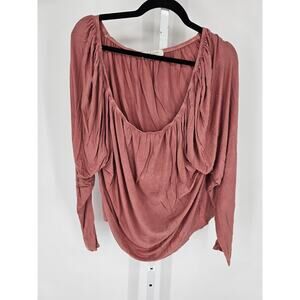 Full Circle Trends Womens Sz 7X Off Shoulder Blouse Blush Pink